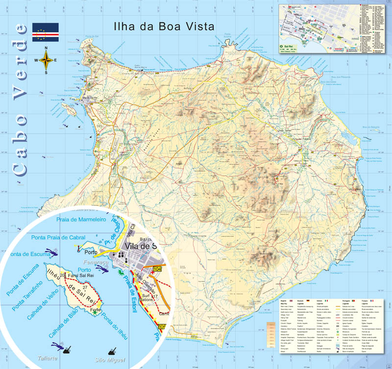 Hiking map Boa Vista 1:50000 / Cabo Verde ©Pitt Reitmaier
