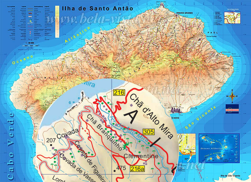 Hiking Map Santo Antão 1:40000 / Cape Verde ©Pitt Reitmaier