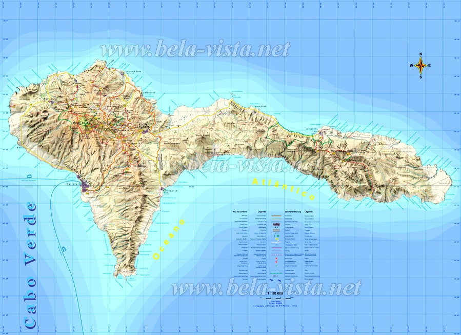 Hiking Map Sao Nicolau Island Cape Verde ©Pitt Reitmaier