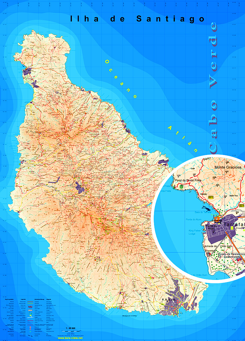 Hiking Map Santiago 1:50000 / Cape Verde ©Pitt Reitmaier