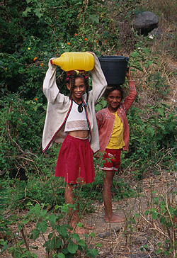 fetching water