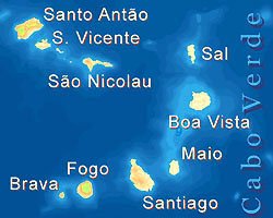 Karte Kapverdische Inseln Cabo Verde