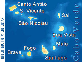 Karte Kapverdische Inseln Cabo Verde klein