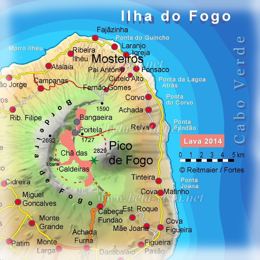 Fogo - Cabo Verde - Karte - Map NE